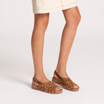 Sandalia flatform mimosa de cuero para mujer - Cafe
