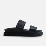 Sandalia flatform laura de cuero para mujer - Negro