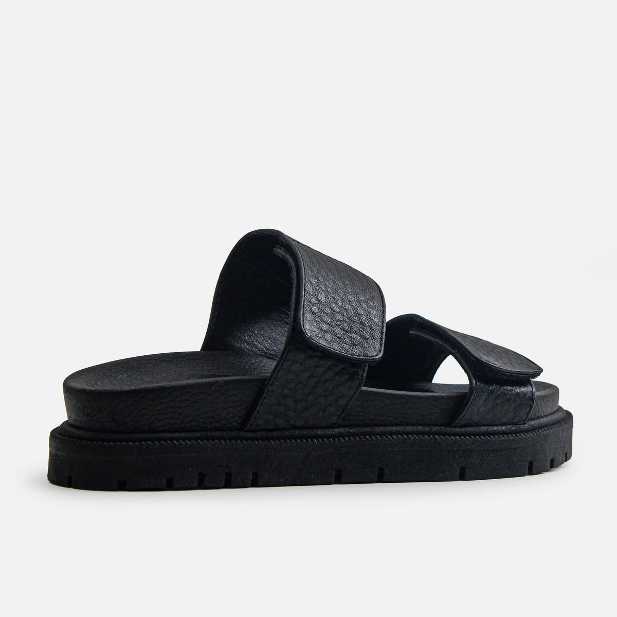 Sandalia flatform laura de cuero para mujer - Negro