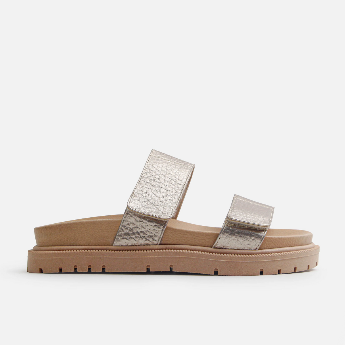 Sandalia flatform laura de cuero para mujer - Oro