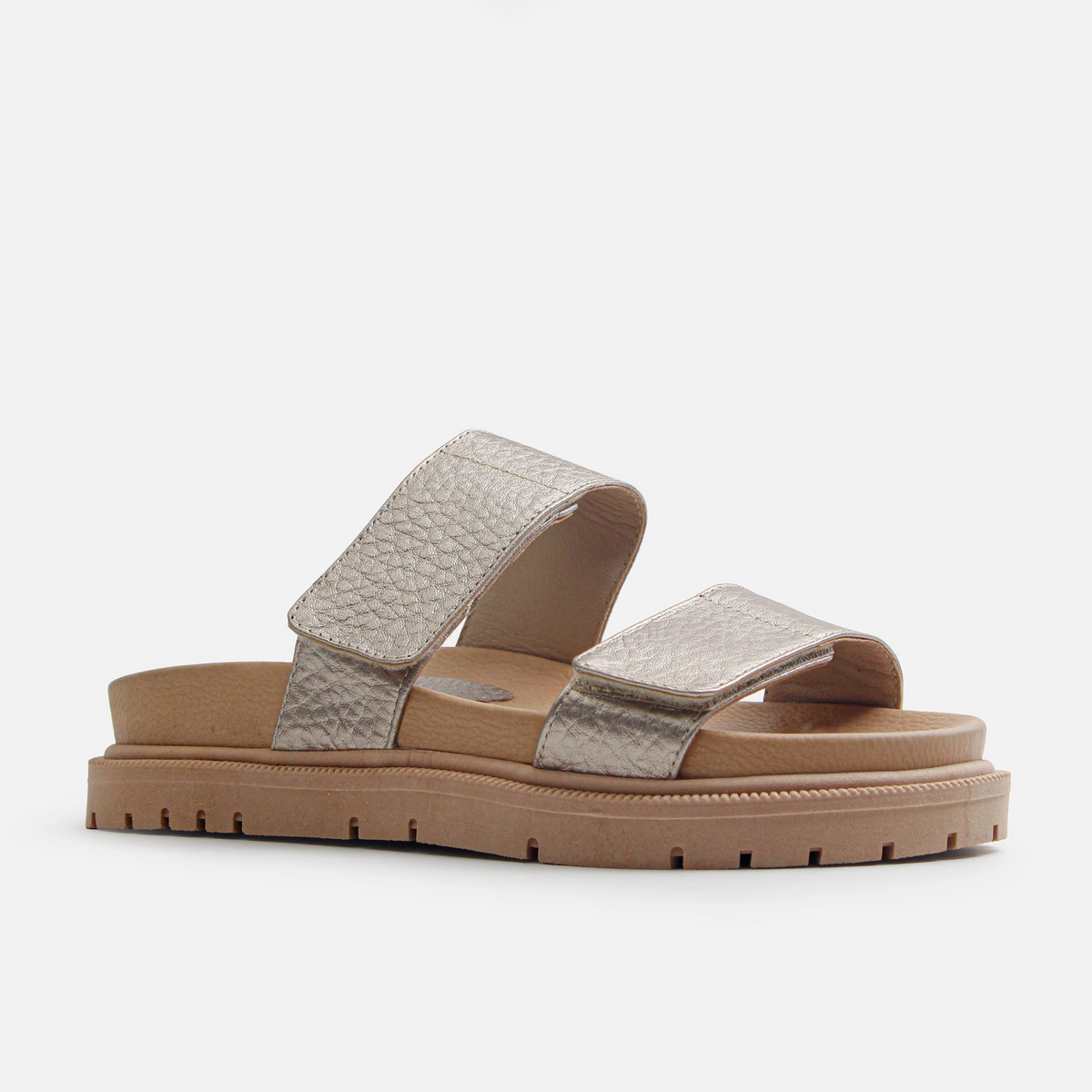Sandalia flatform laura de cuero para mujer - Oro