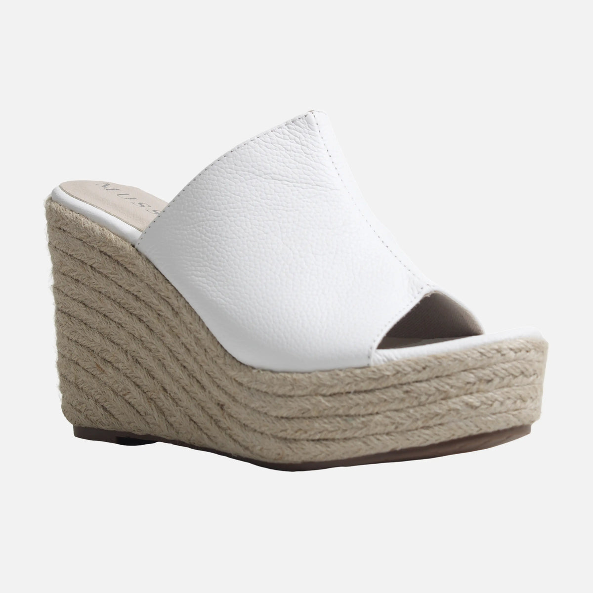 Sandalia plataforma danet de cuero para mujer - Blanco