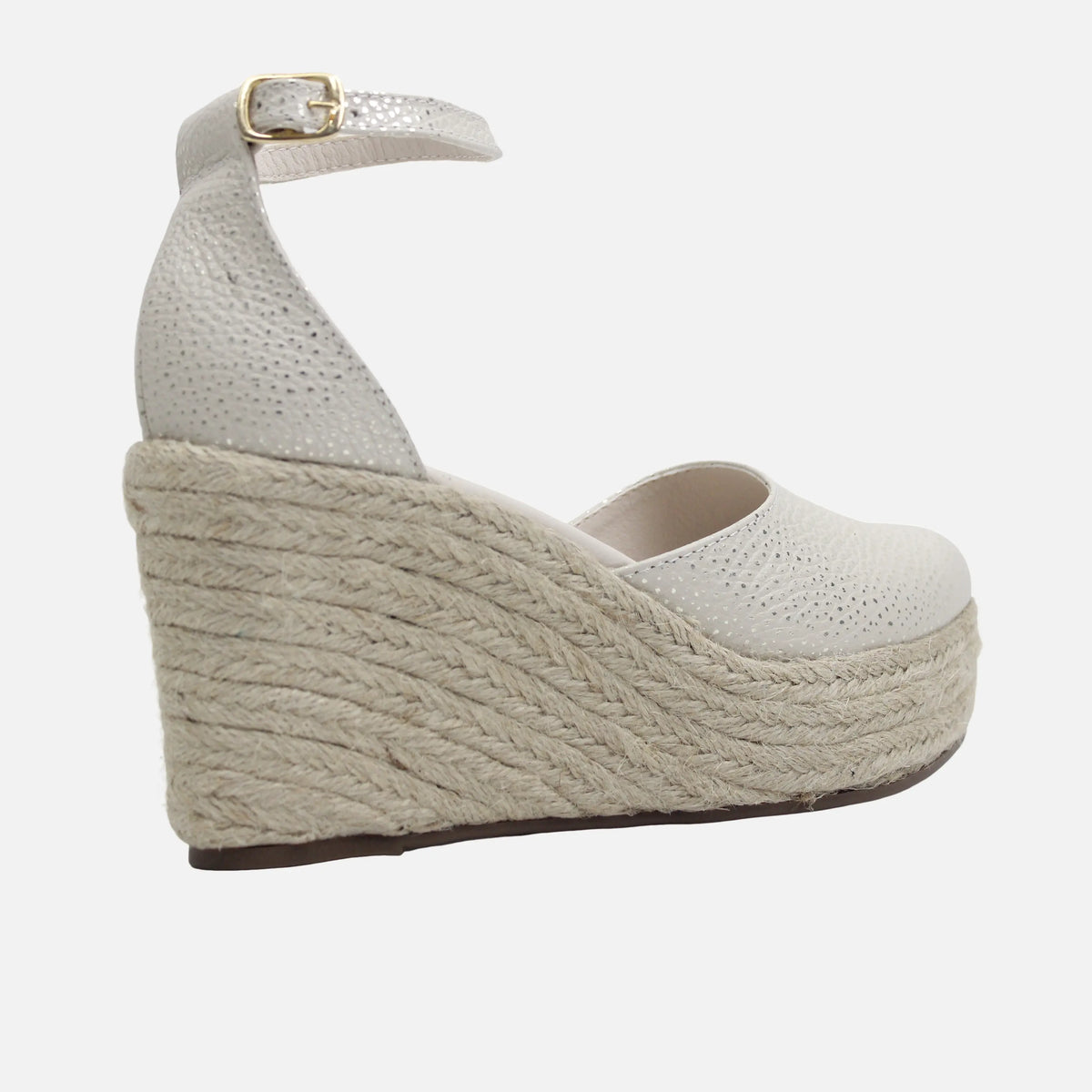 Sandalia plataforma avelin de cuero para mujer - Beige