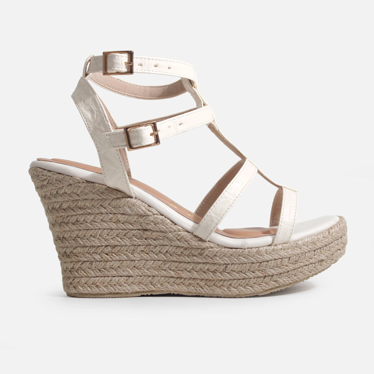 Sandalia plataforma alora de sintético para mujer - Hueso