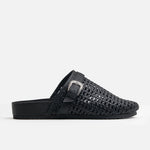 Zueco plano ilana de sintético para mujer - Negro