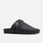 Zueco plano ilana de sintético para mujer - Negro