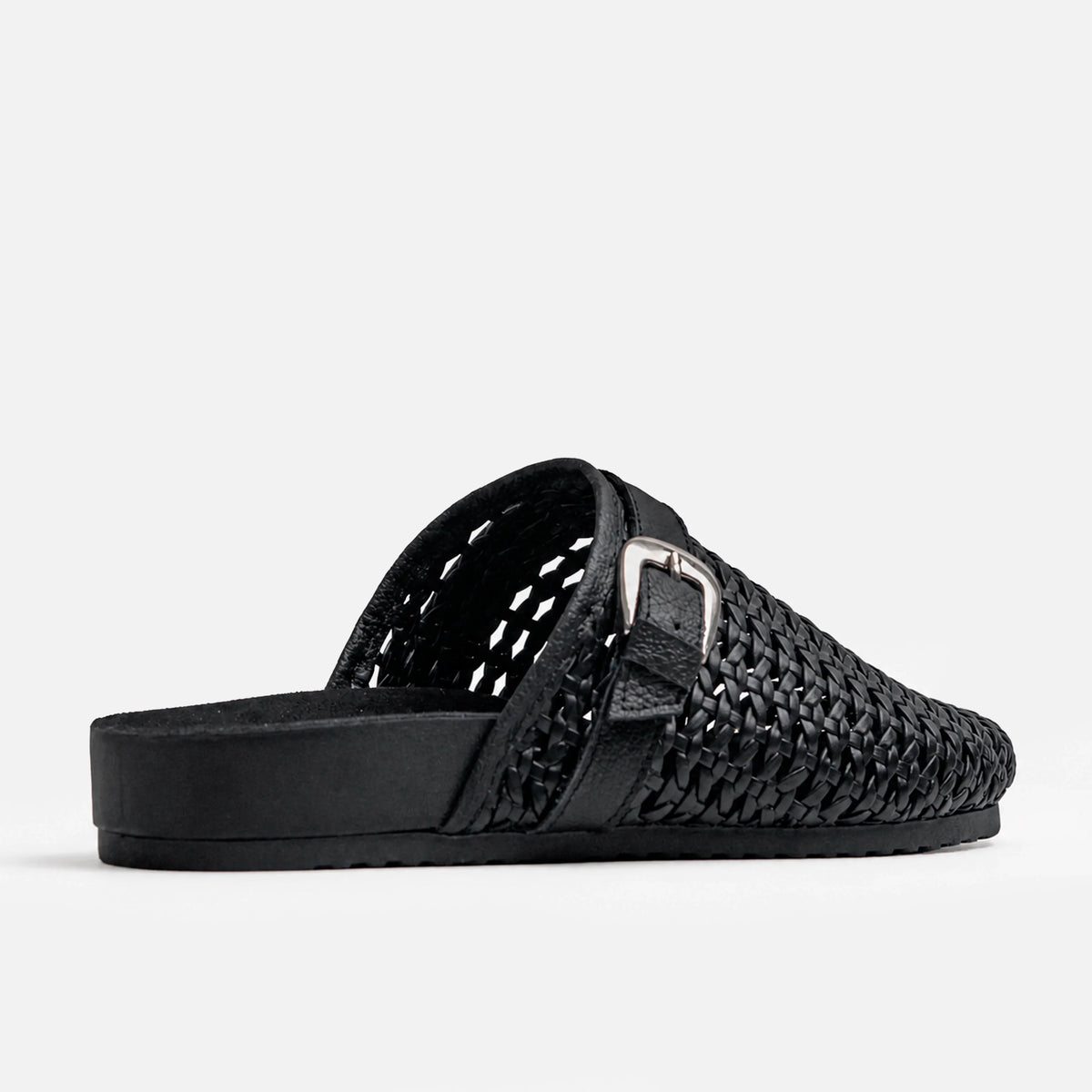 Zueco plano ilana de sintético para mujer - Negro