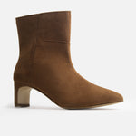 Botin tacon caprina de sintético para mujer - Miel