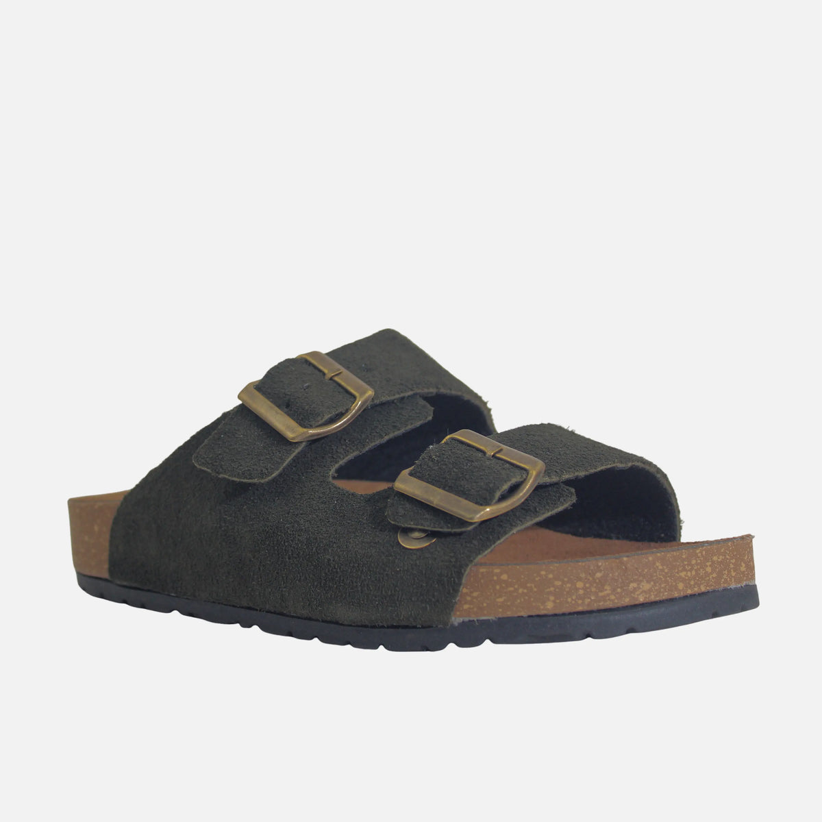 Sandalia plana alessandro de cuero para hombre - Verde