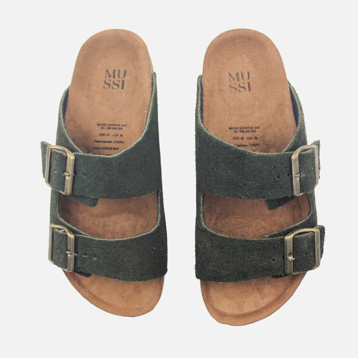 Sandalia plana alessandro de cuero para hombre - Verde