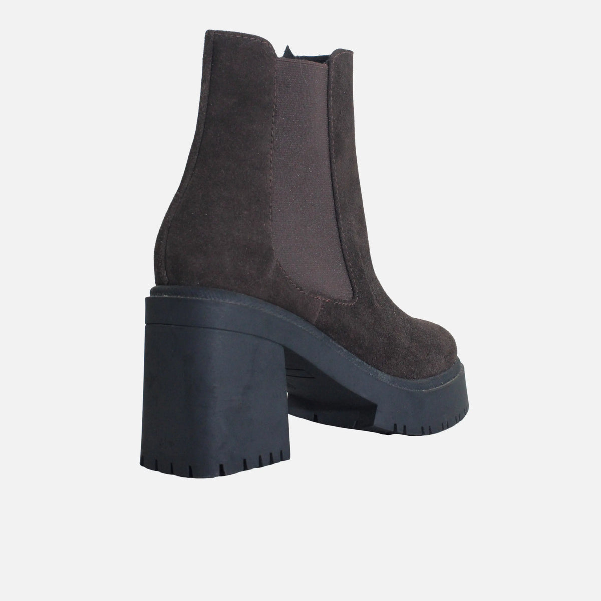 Botin tractorado mague de cuero para mujer - Café