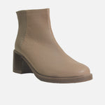 Botin tacon lili de cuero para mujer - Taupe