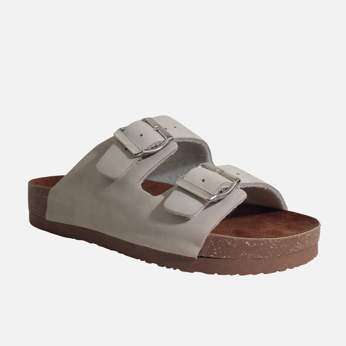 Sandalia plana gio de cuero para mujer - Hueso