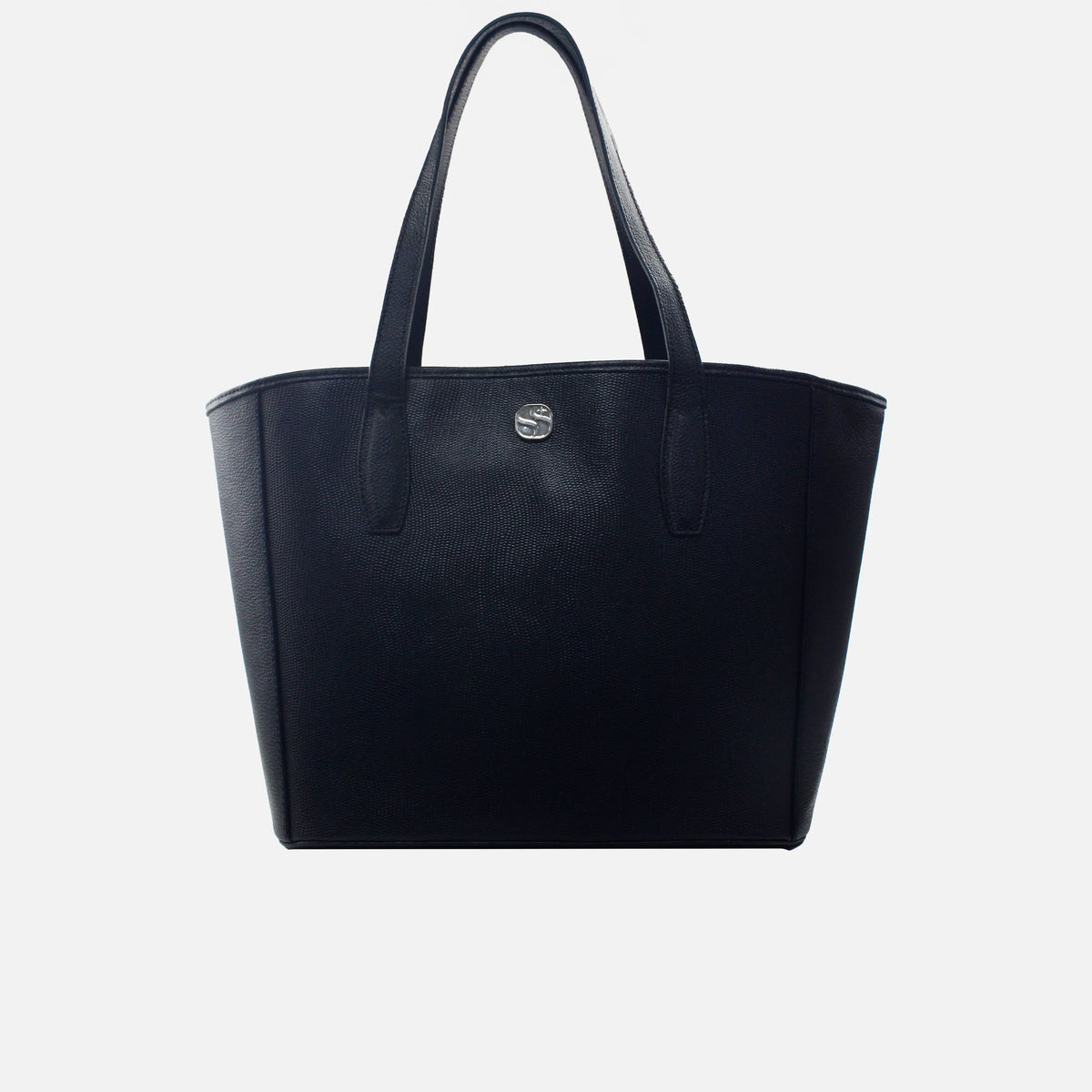 Cartera fivela de cuero para mujer - Negro