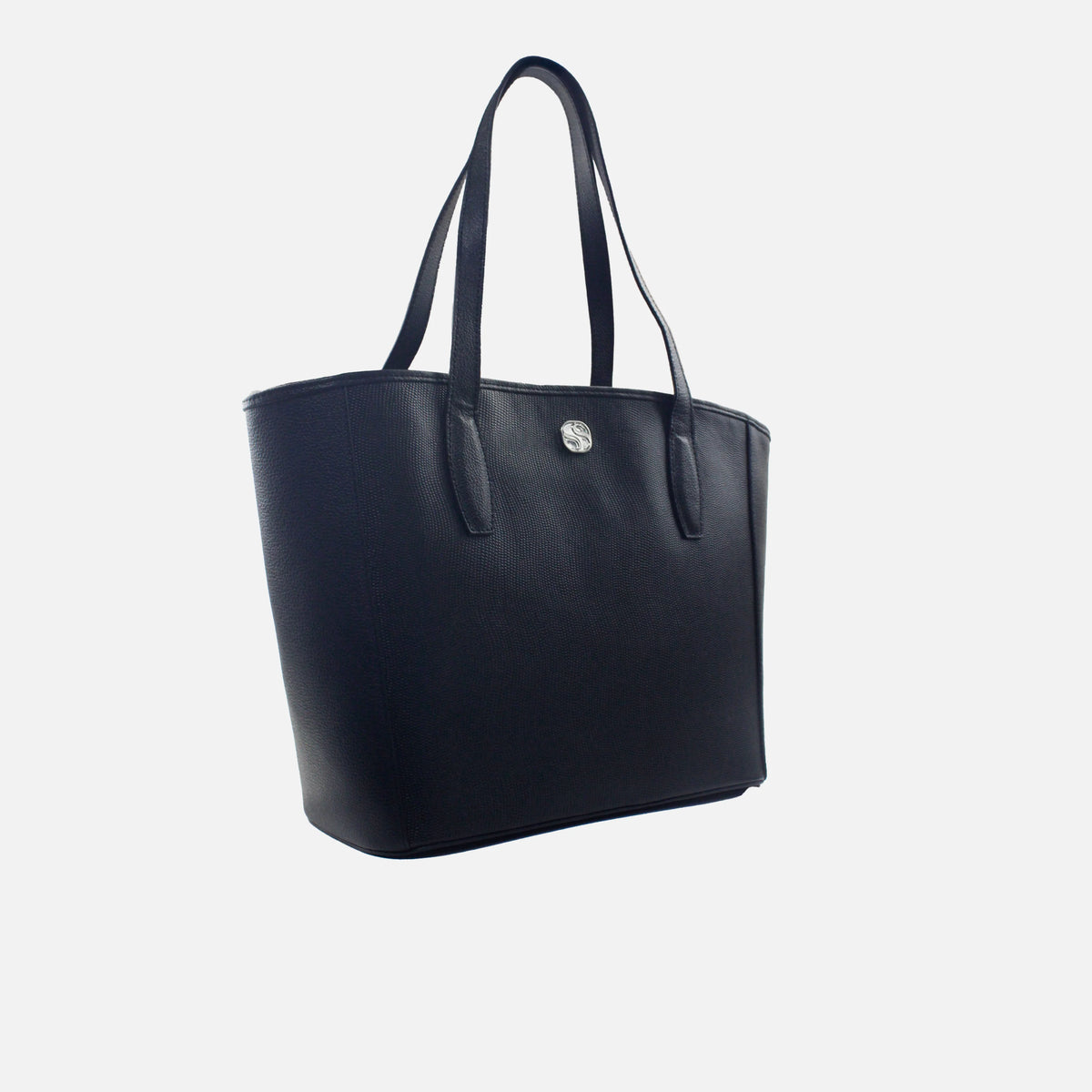 Cartera fivela de cuero para mujer - Negro