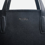 Cartera fivela de cuero para mujer - Negro