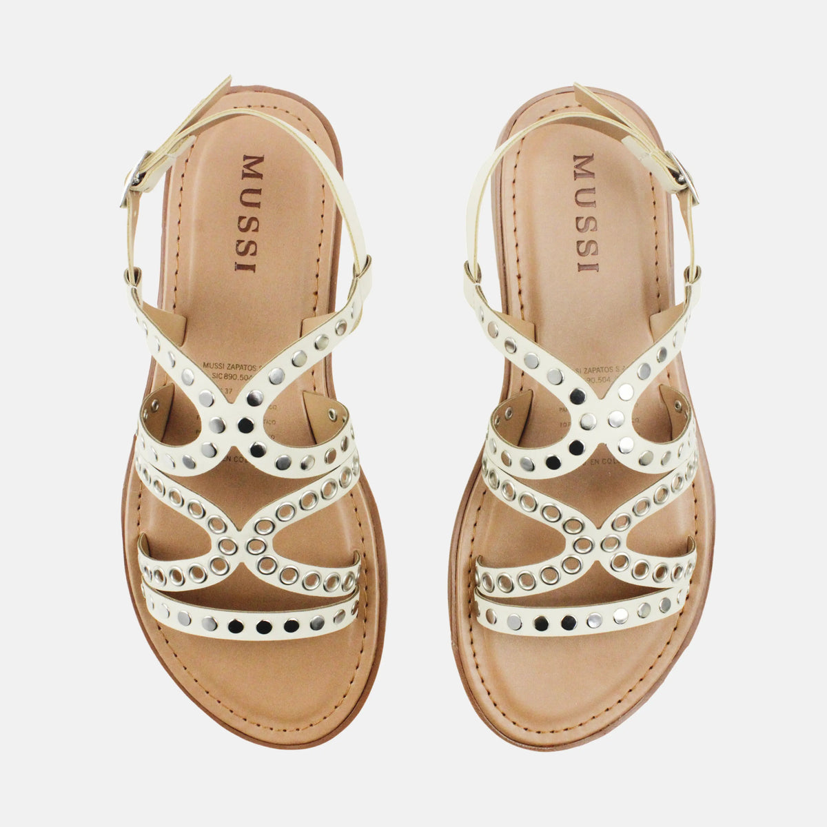 Sandalia plana temis de sintético para mujer - Hueso