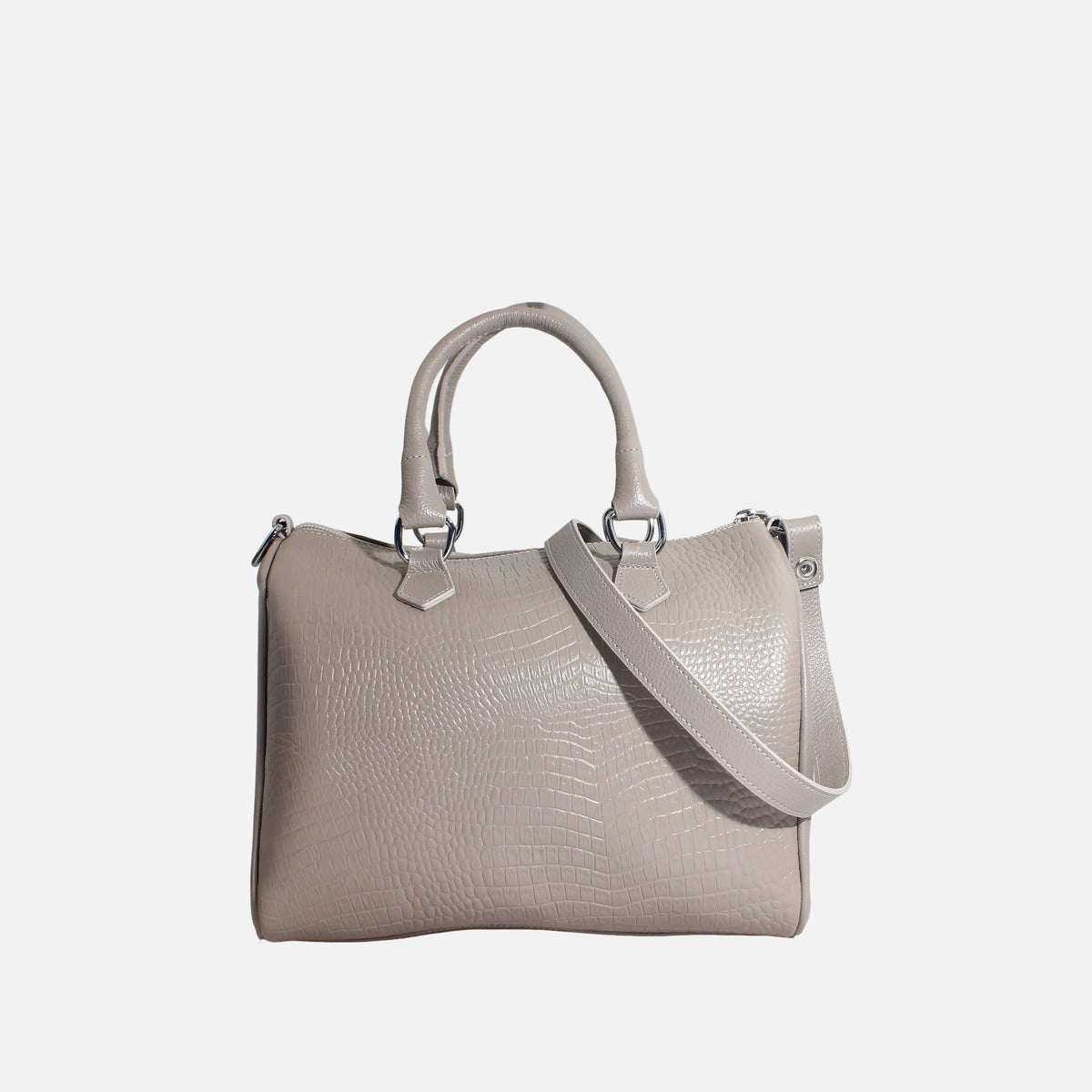 Cartera leira de cuero para mujer - Almendra