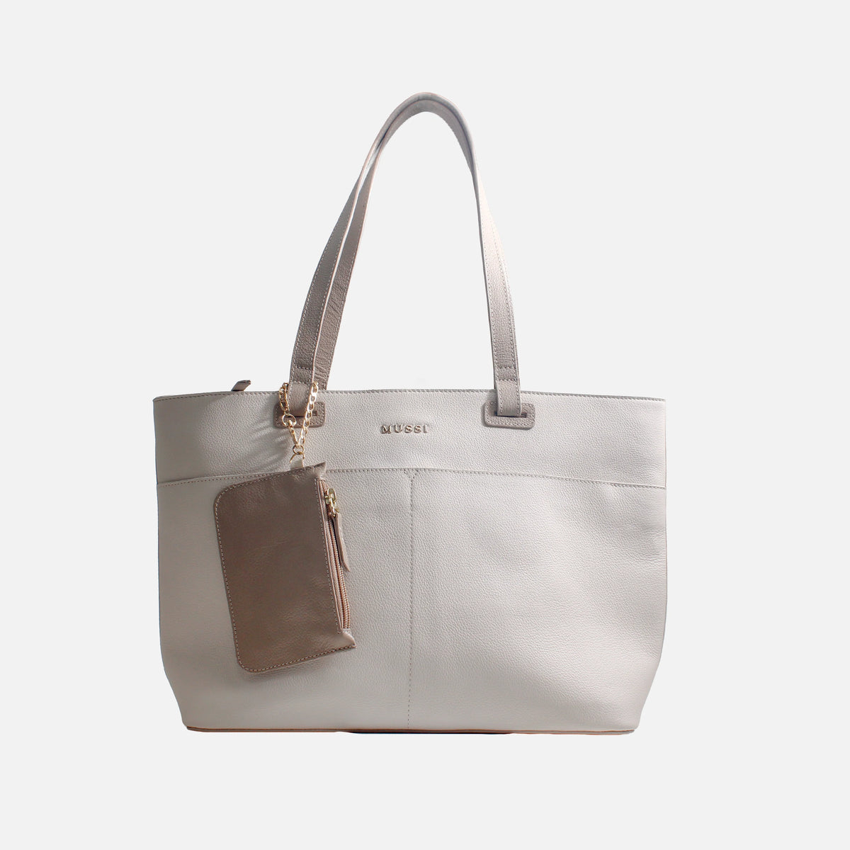Cartera elara de cuero para mujer - Hueso