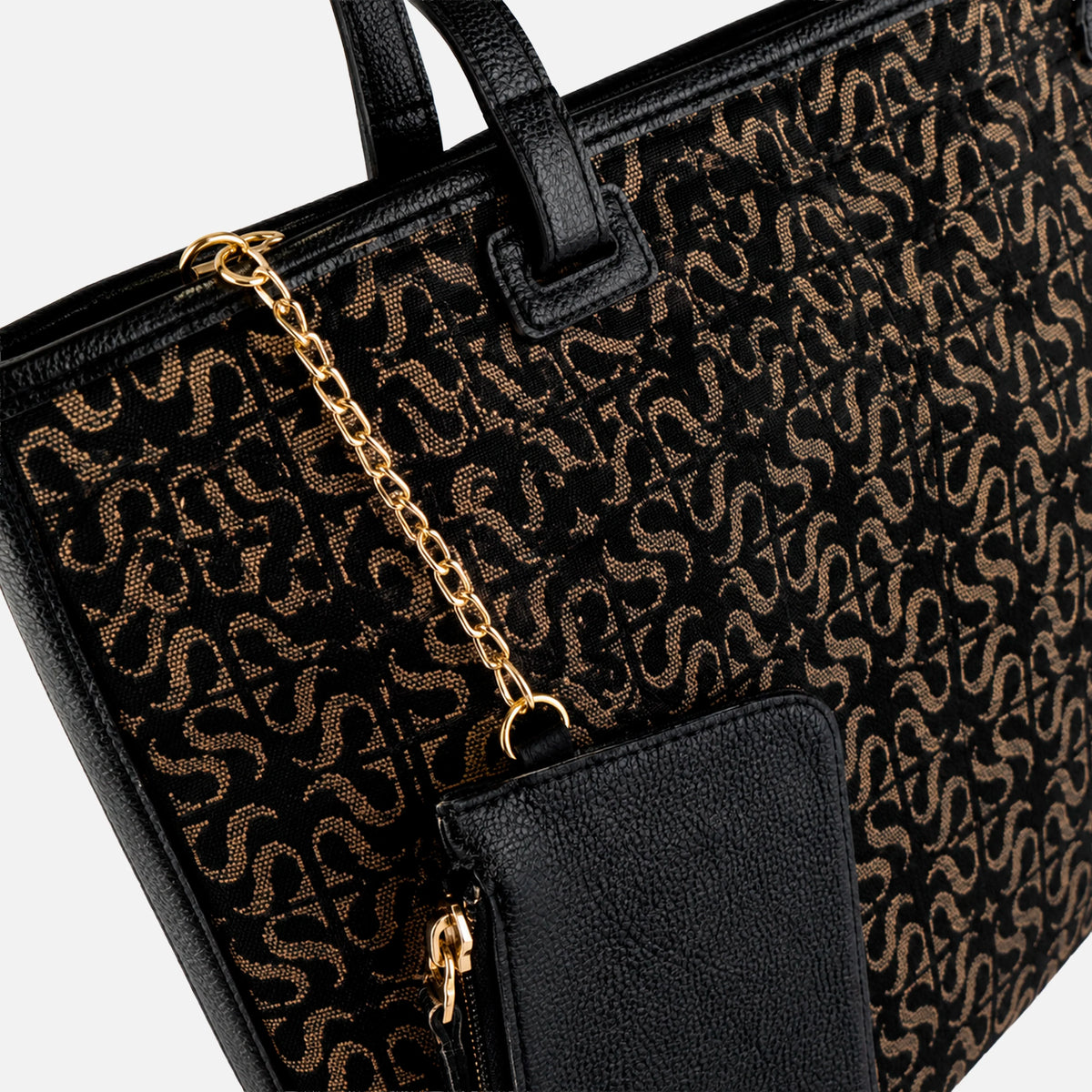 Cartera elara de cuero para mujer - Negro