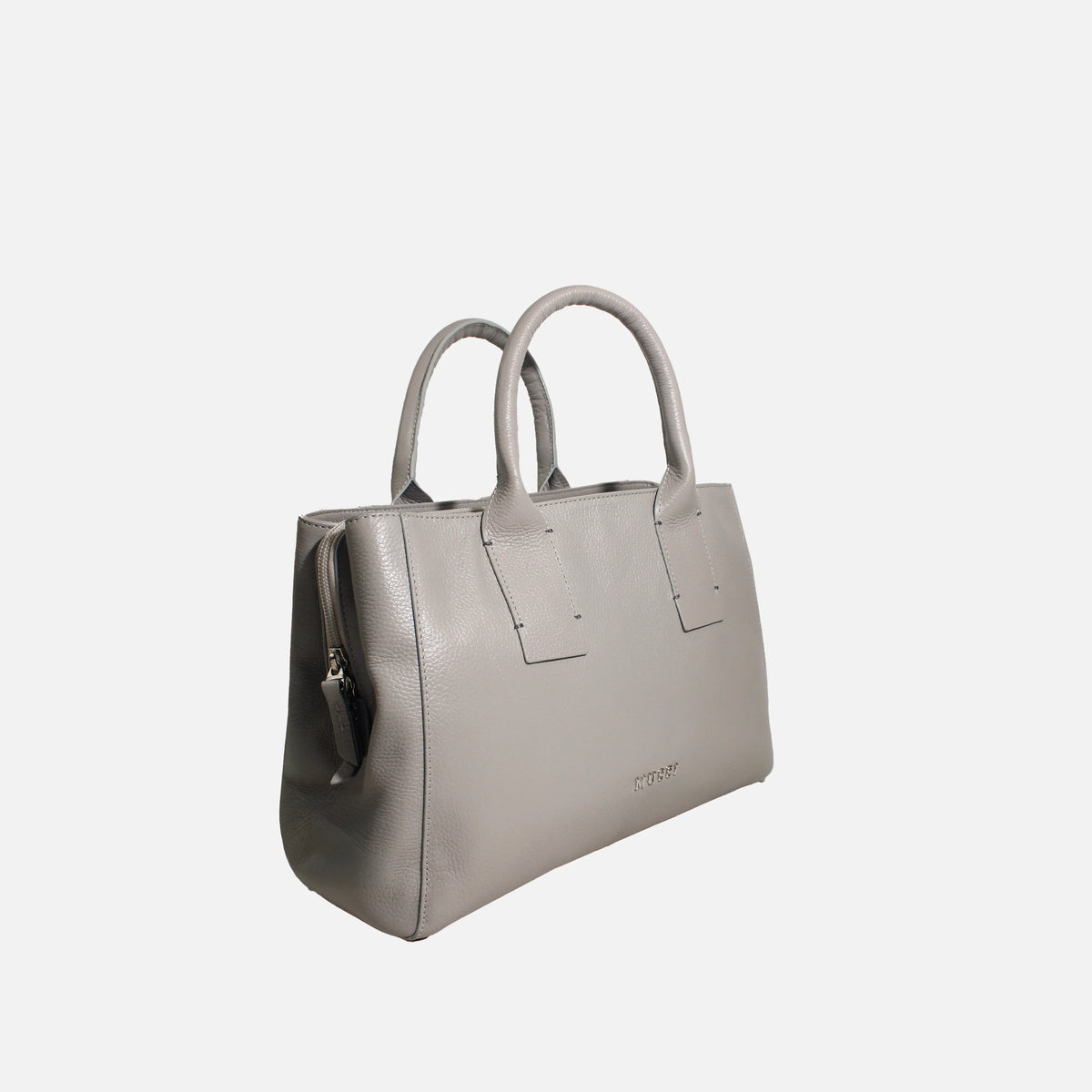 Cartera ondina de cuero para mujer - Gris