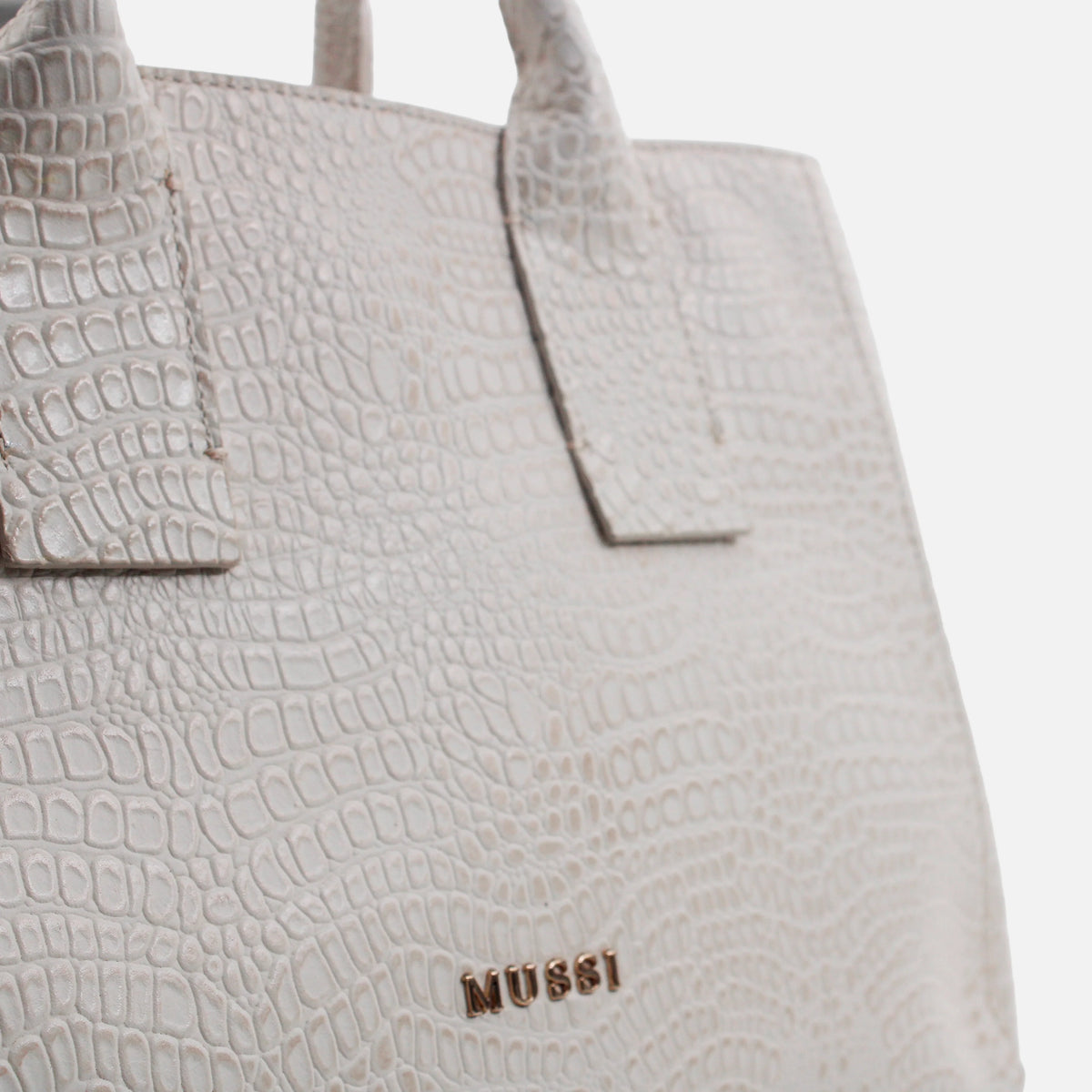 Cartera ondina de cuero para mujer - Hueso