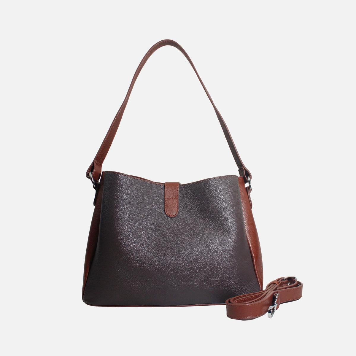 Cartera azalea de cuero para mujer - Café