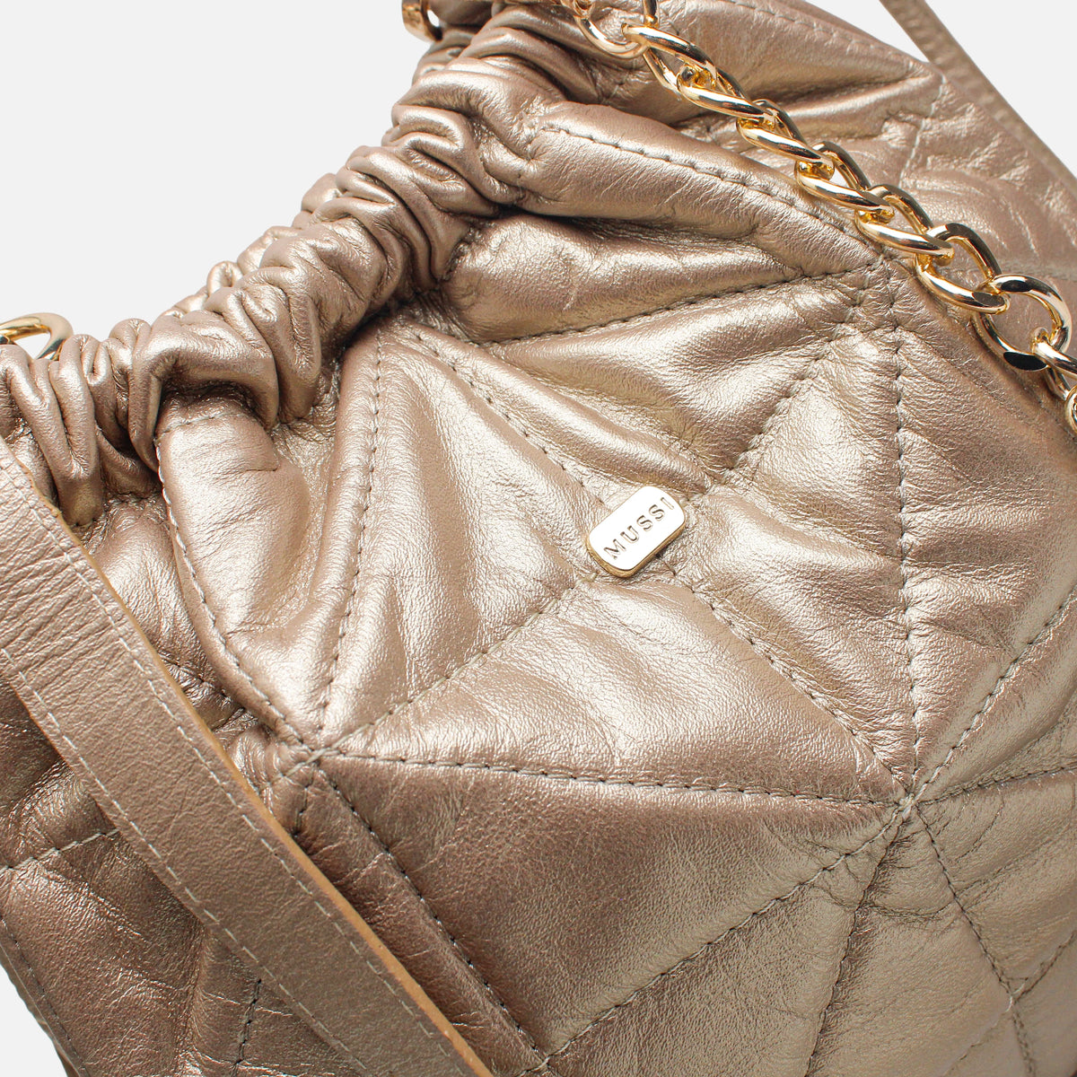 Cartera gina de cuero para mujer - Oro