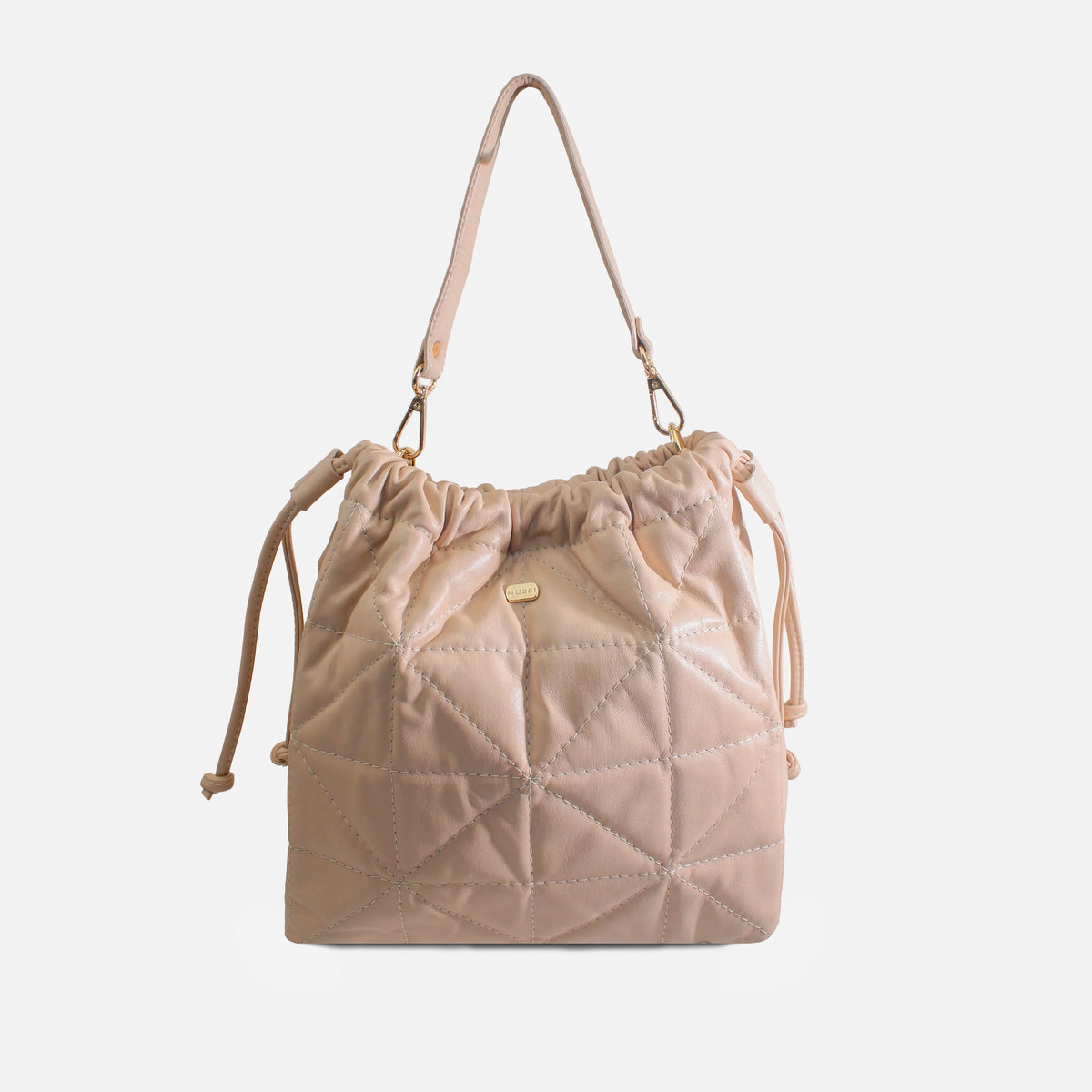Cartera gina de cuero para mujer - Nude