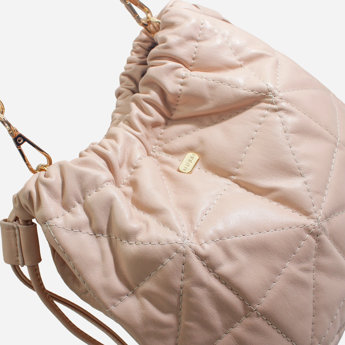 Cartera gina de cuero para mujer - Nude