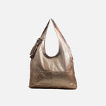 Cartera brina de cuero para mujer - Oro