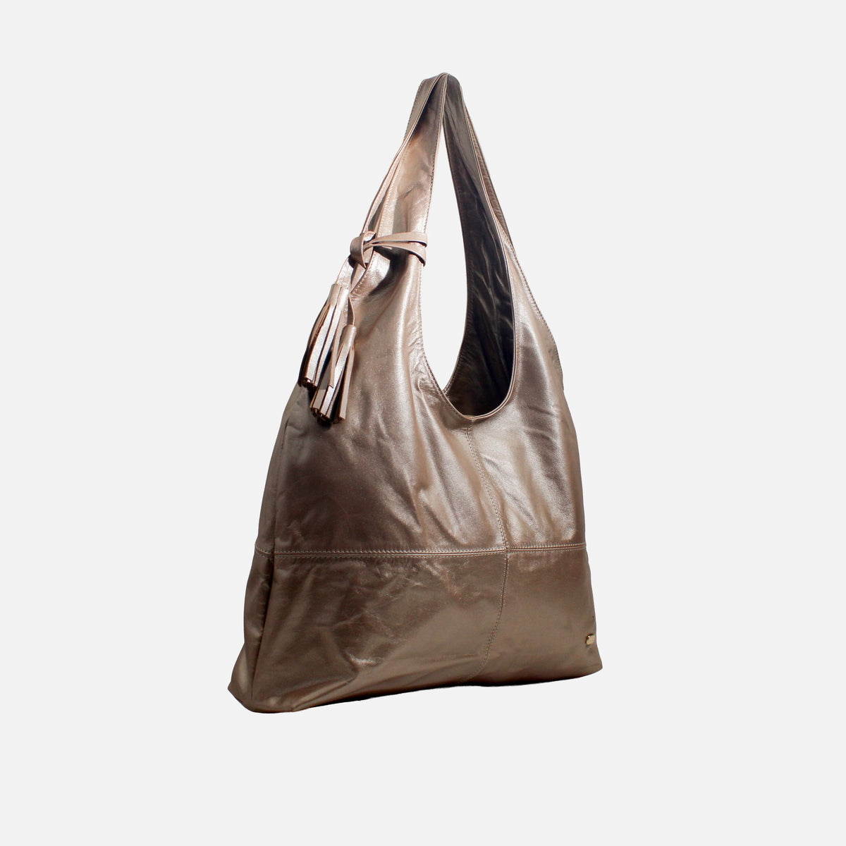 Cartera brina de cuero para mujer - Oro