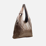 Cartera brina de cuero para mujer - Oro