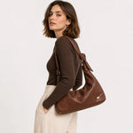 Cartera ceres de cuero para mujer - Café