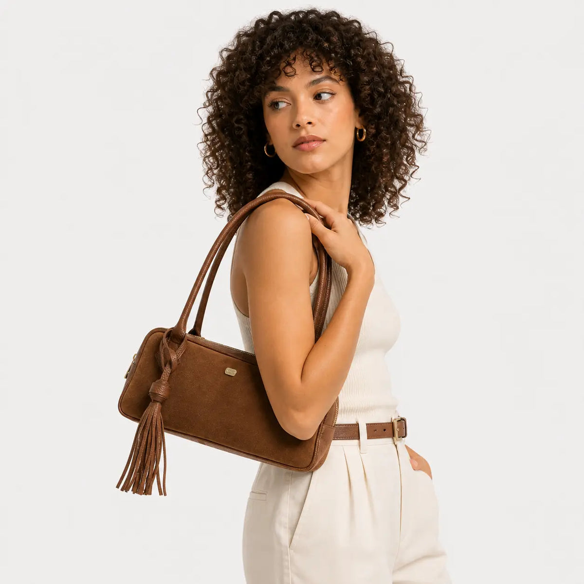 Cartera darelis de cuero para mujer - Miel