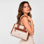 Cartera estrella de cuero para mujer - Miel