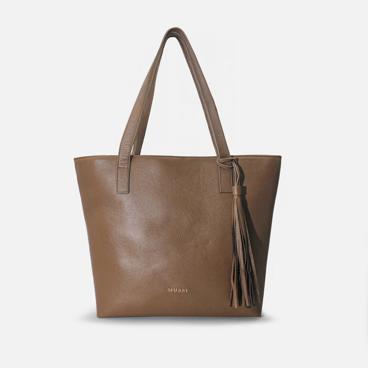 Cartera almizcle de cuero para mujer - Almendra