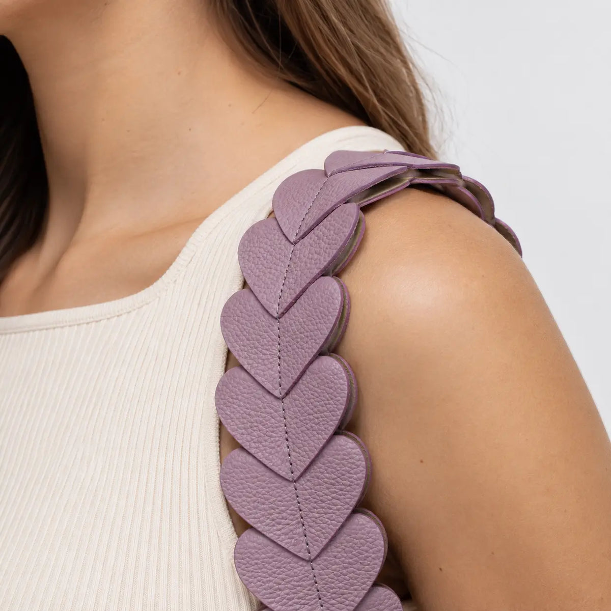 Reata nova de cuero para mujer - Fucsia