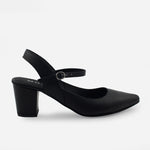 Tacones chelsea de cuero para mujer - Negro