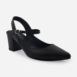 Tacones chelsea de cuero para mujer - Negro