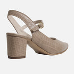 Tacones chelsea de cuero para mujer - Beige