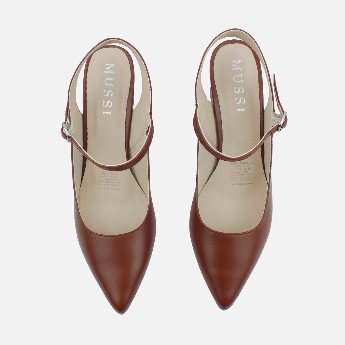 Tacones chelsea de cuero para mujer - Miel