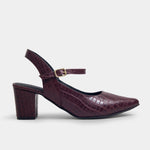 Tacones chelsea de cuero para mujer - Vino