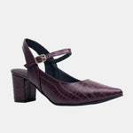Tacones chelsea de cuero para mujer - Vino