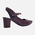 Tacones chelsea de cuero para mujer - Vino