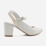 Tacones chelsea de cuero para mujer - Hueso