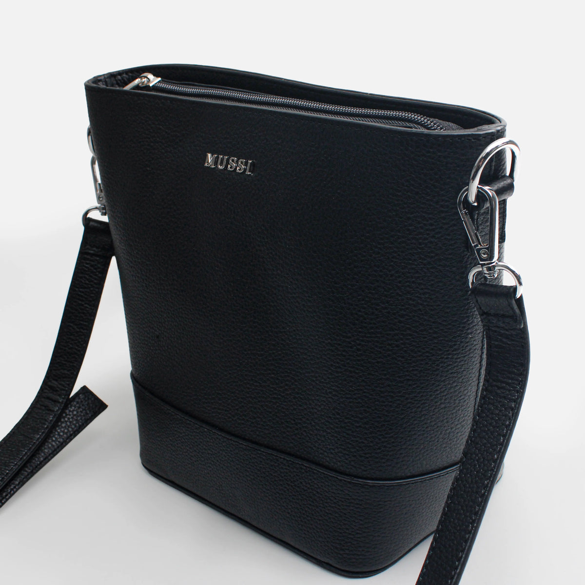 Bolso manos libres nayla de cuero para mujer - Negro