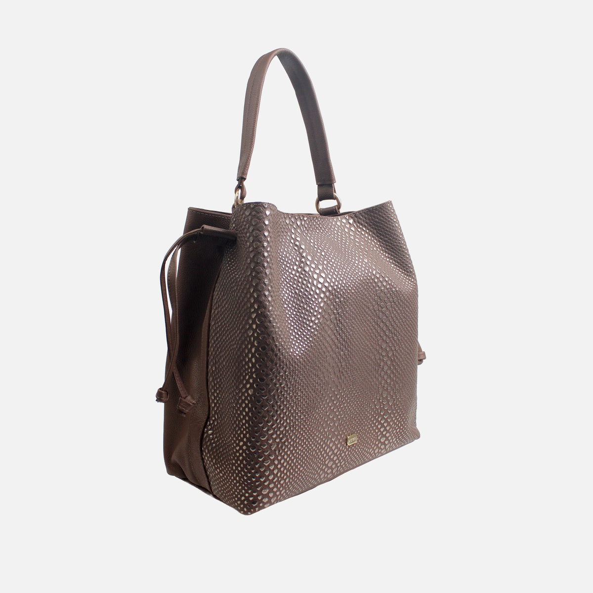 Bolso manos libres laura de cuero para mujer - Café