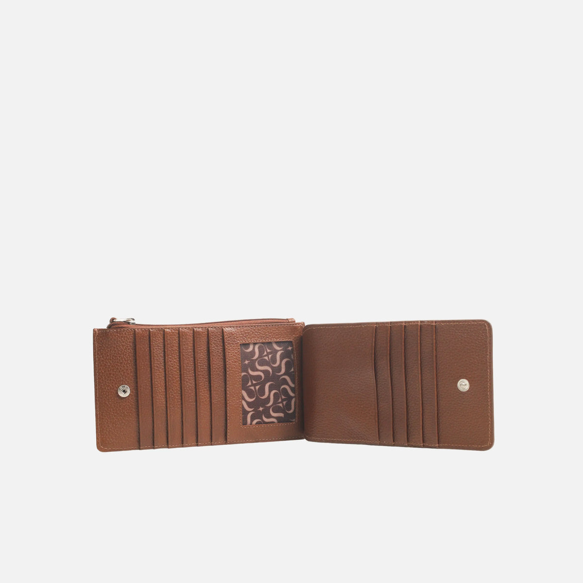 Billetera amira de cuero para mujer - Miel