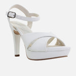 Sandalia tacon plataforma eileen de sintético para mujer - Blanco